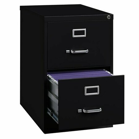 HIRSH INDUSTRIES 14413 Black Two-Drawer Vertical Legal File Cabinet - 18'' x 25'' x 28 3/8'' 42014413